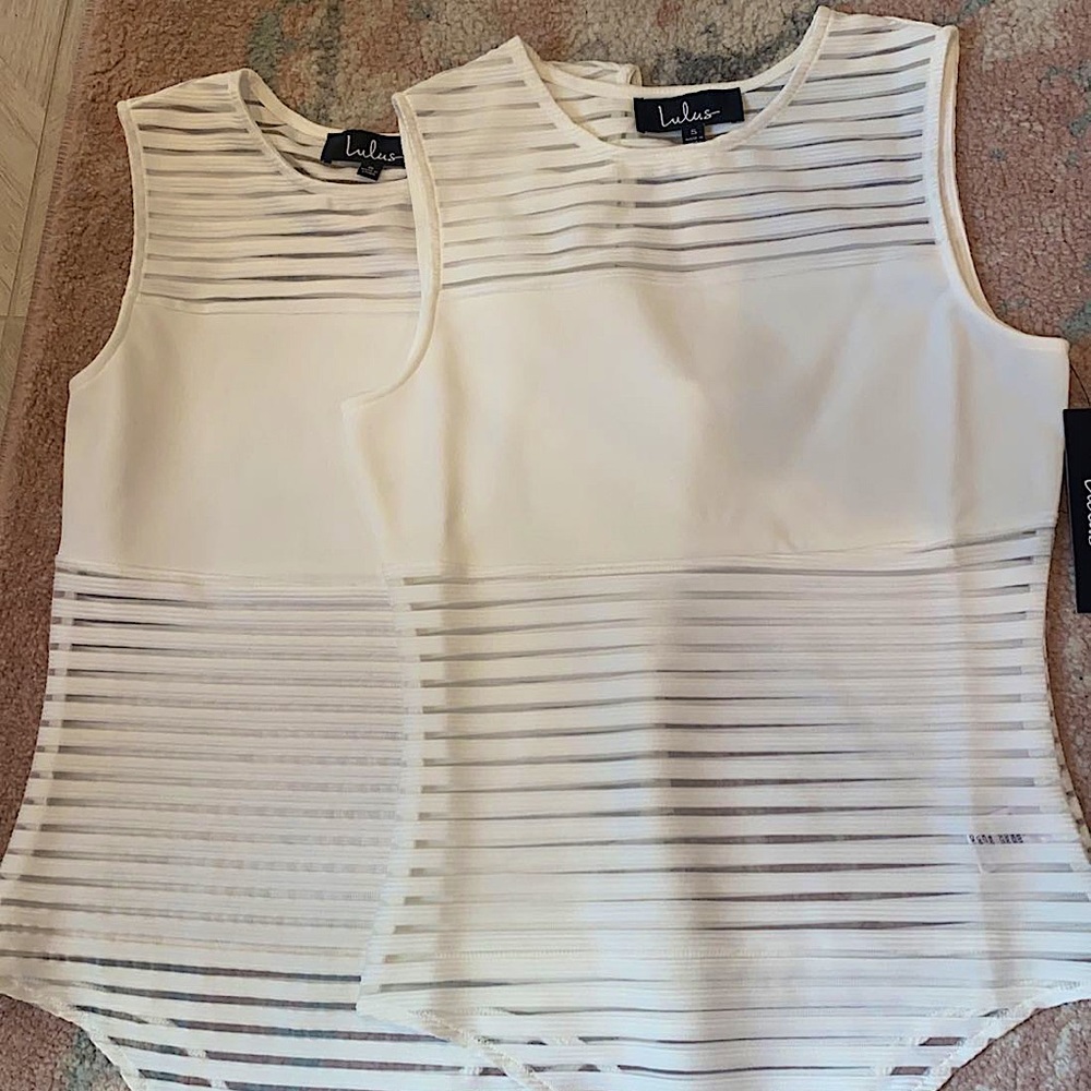 Lulu’s white mesh body suit!